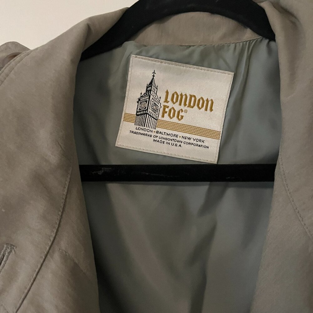 London Fog Taupe Trench Coat - Picture 2 of 3